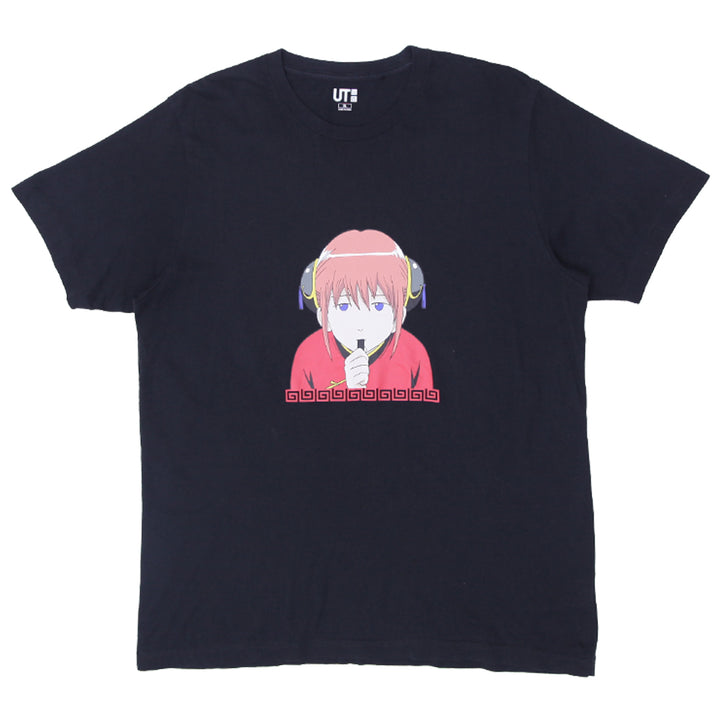 Mens Uniqlo Kagura Gintama Black T-Shirt