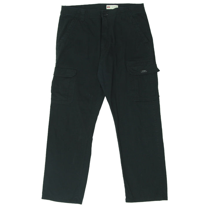 Mens Wrangler Relaxed Fit Black Cargo Pants