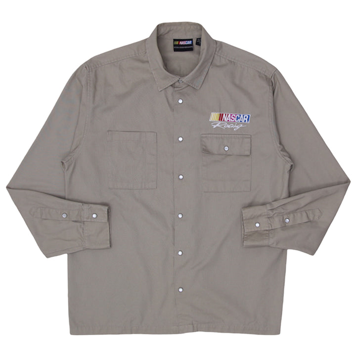 Mens Nascar Racing Pearl Button Long Sleeve Shirt