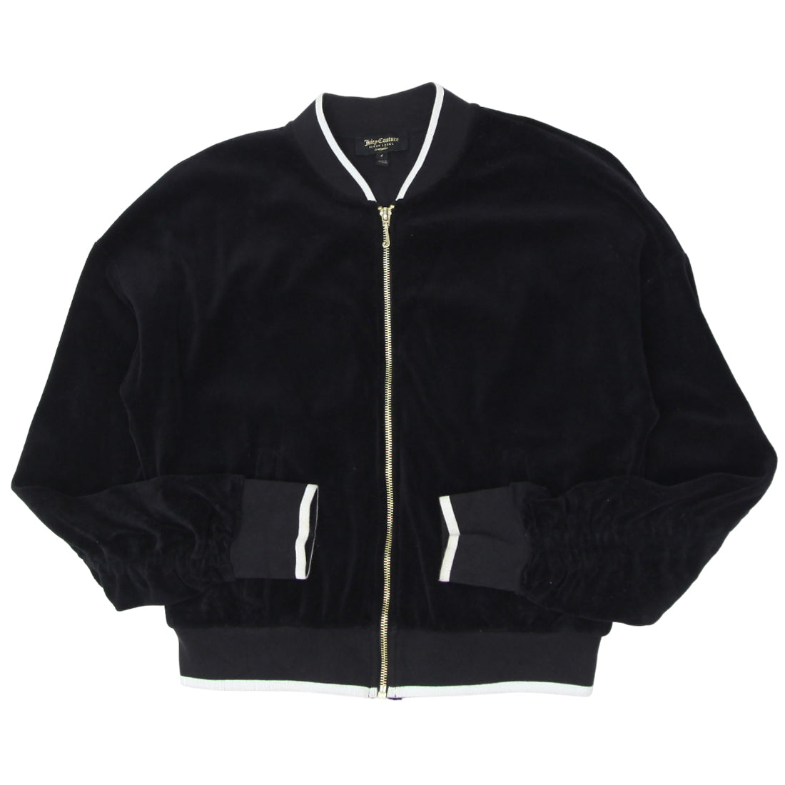 Y2K Juicy Couture Black Label Full Zip Velour Jacket Fashion Rerun Vintage