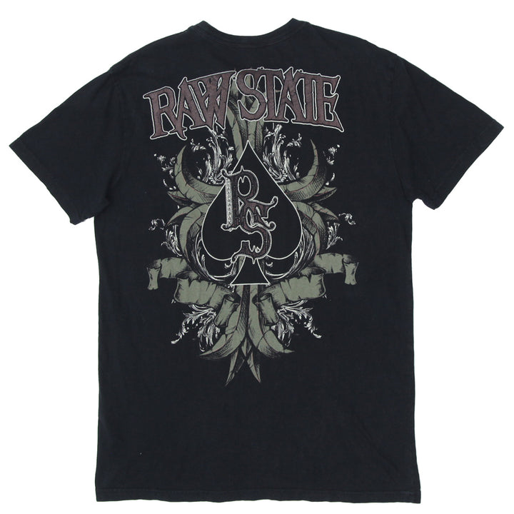 Mens Y2K Raw State Skull T-Shirt