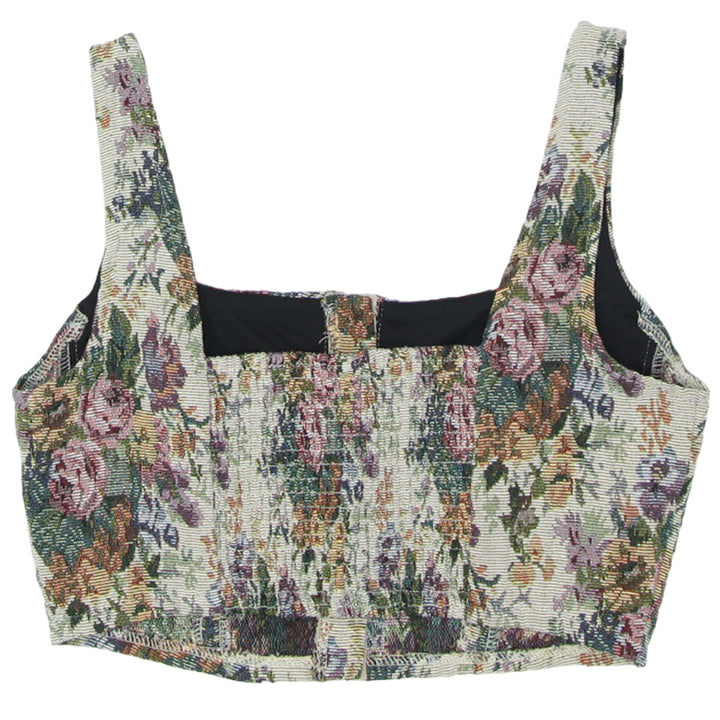 Ladies Wild Fable Tapestry Front Closure Crop Top