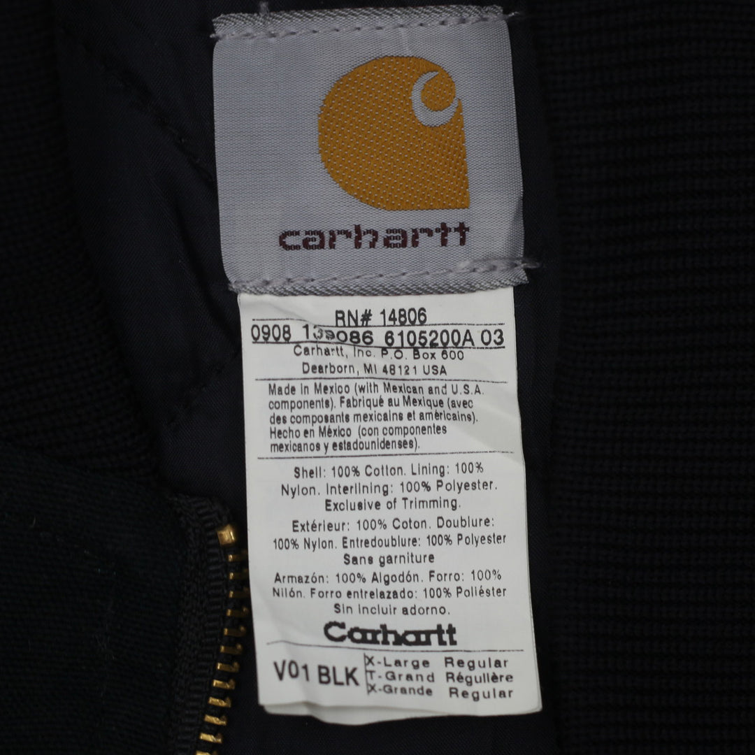 Mens Carhartt V01 BLK Quilted Work Vest Black