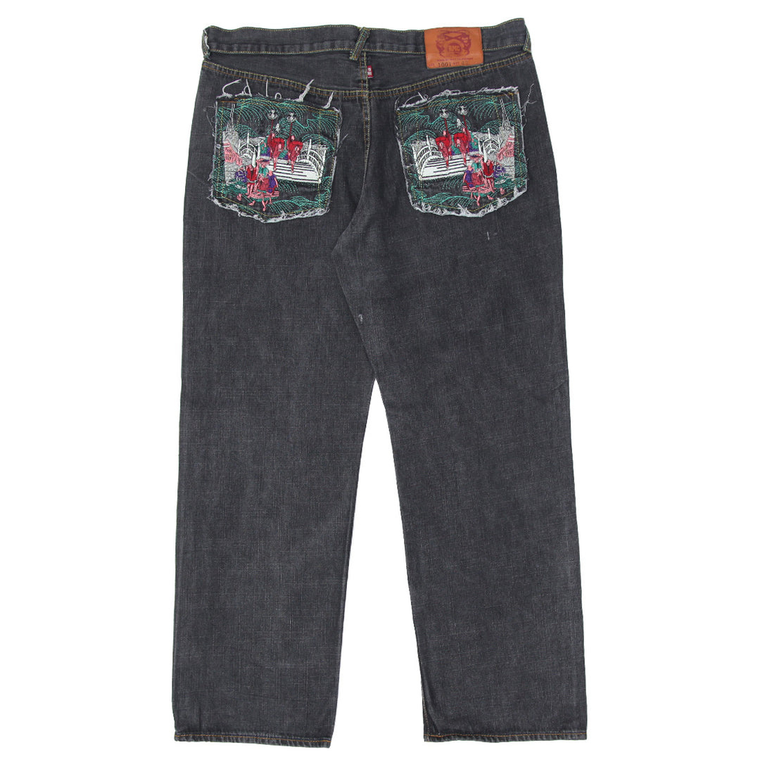 Mens Y2K RMC Embroidered Pocket Straight Jeans