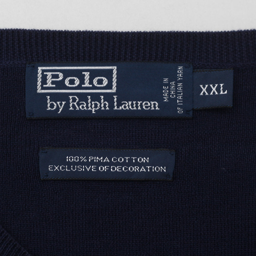 Vintage Polo by Ralph Lauren V-Neck Sweater Vest Navy Blue