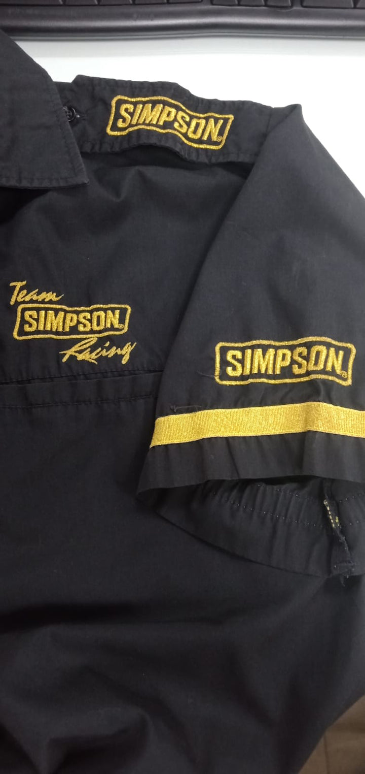 Vintage Simpson Racing Gold Embroidered Shirt Made In USA