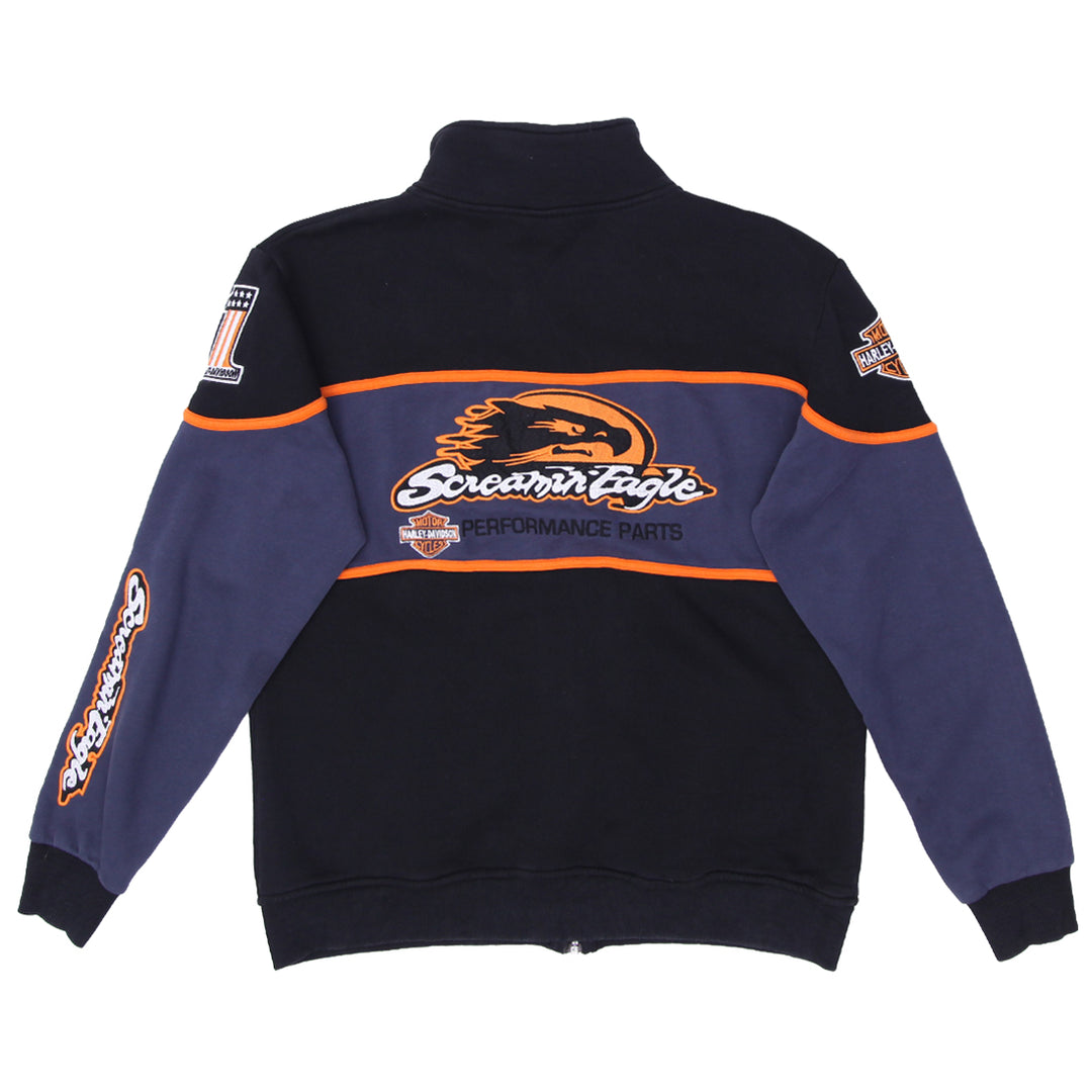 Mens Harley Davidson Racing Screamin' Eagle Full Zip Fleece Jacket