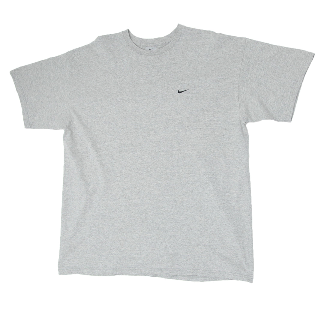 Vintage Embroidered Swoosh Nike Logo Gray T-Shirt