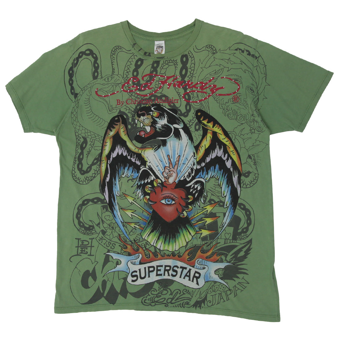 Y2K Mens Ed Hardy By Christian Audigier All Over Print T-Shirt – Fashion  Rerun Vintage