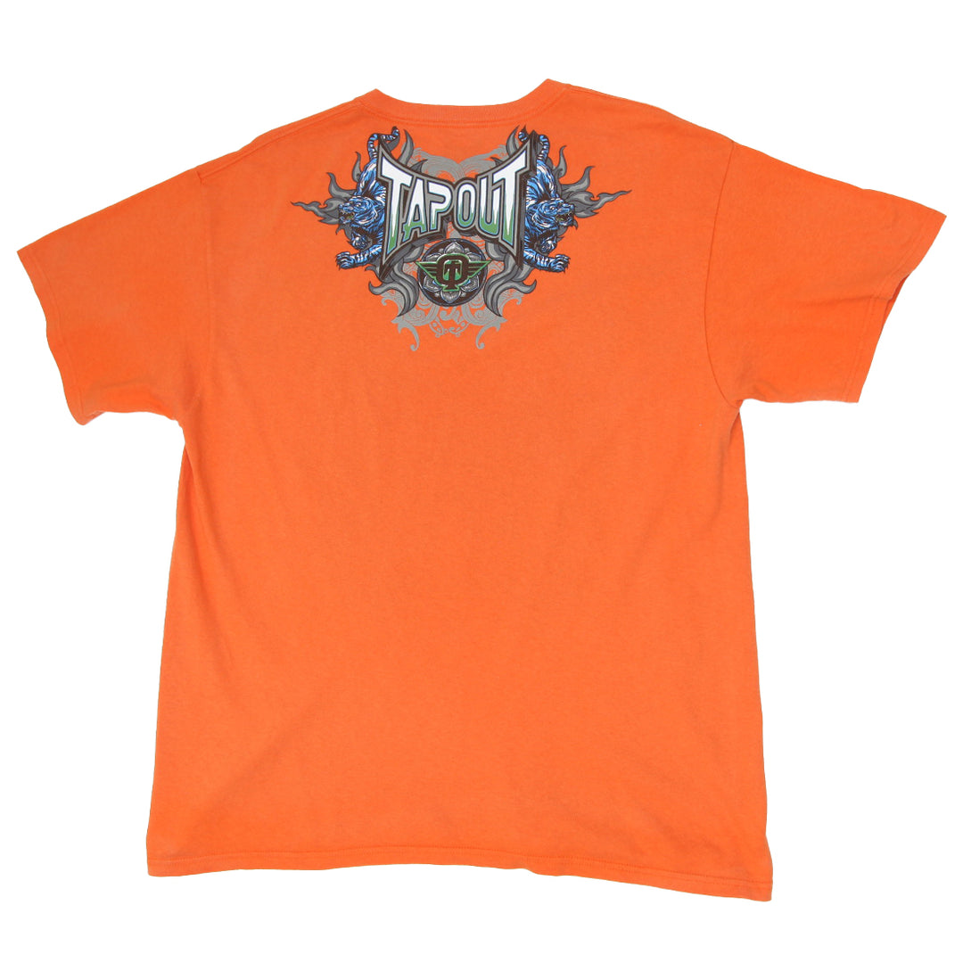 Mens Y2K Tapout Graphic Orange T-Shirt