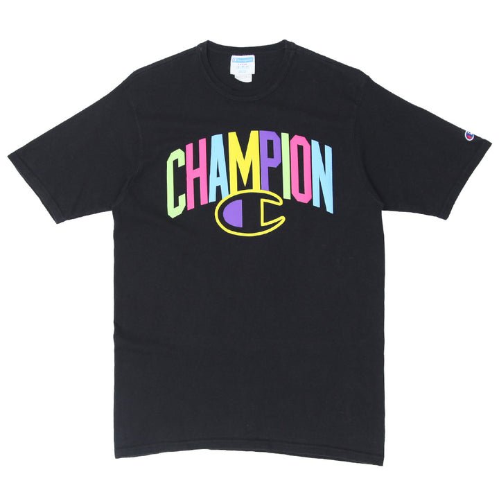 Mens Champion Logo Black Short Sleeve T-Shirt