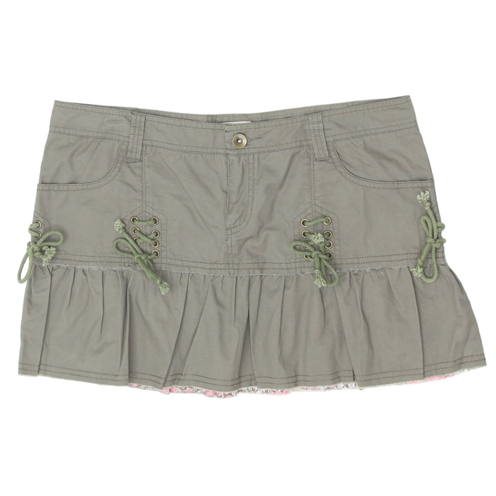 Y2K Lace Up Pleated Mini Skirt