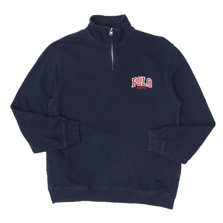 Vintage Polo Jeans Co. 1/4 Zip Sweatshirt Navy Blue