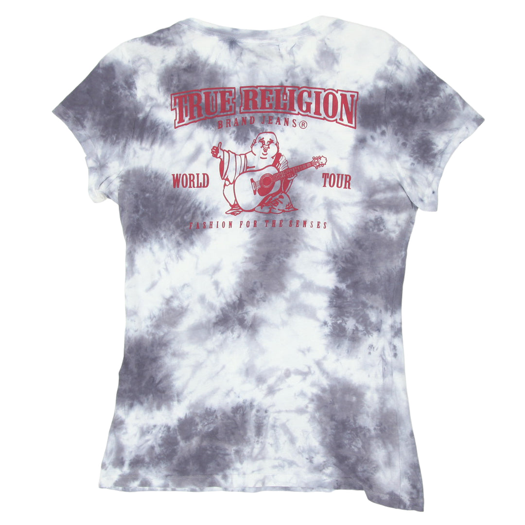 Ladies True Religion V-Neck Tie Dyed T-Shirt