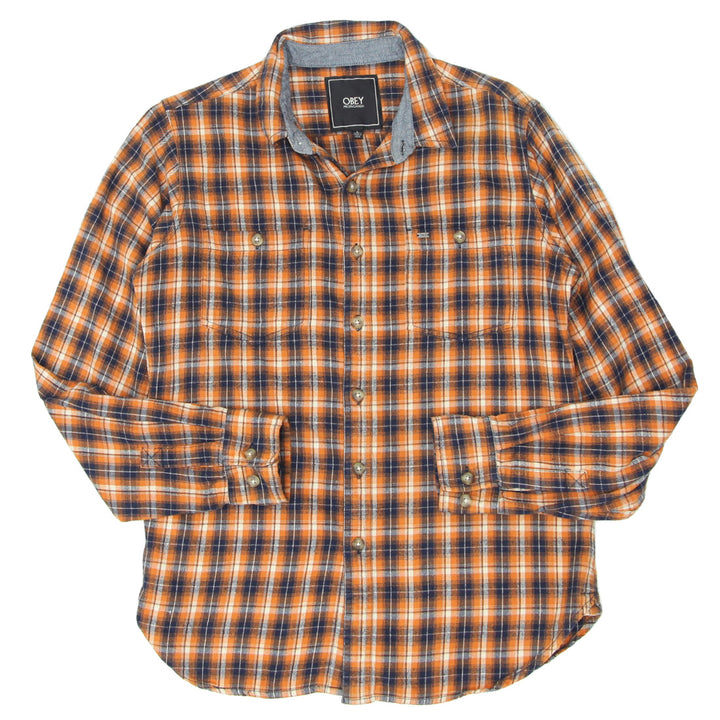 Mens Obey Propaganda Plaid Flannel Shirt