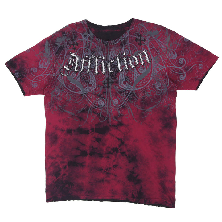 Y2K Mens Affliction All Over Print Graphic T-Shirt