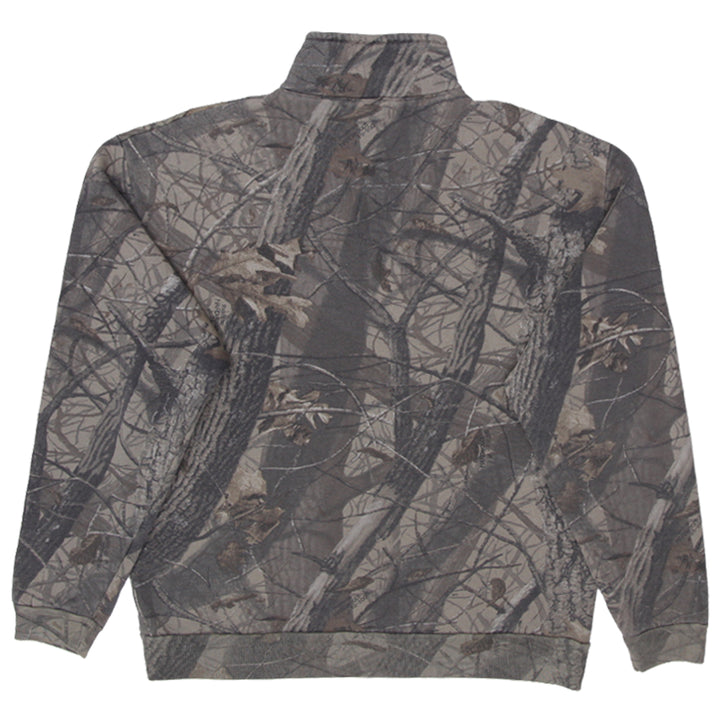 Mens Jerzees Outdoors Quarter Zip Forest Camo Sweatshirt