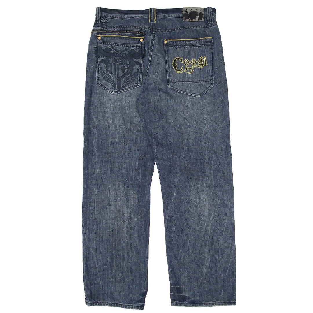 Mens Y2K Coogi Embroidered Straight Jeans