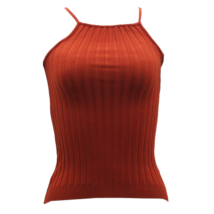 Ladies Bardot Strappy Rib Top