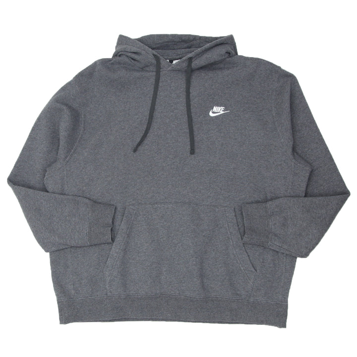 Mens Embroidered Nike Logo Gray Pullover Hoodie