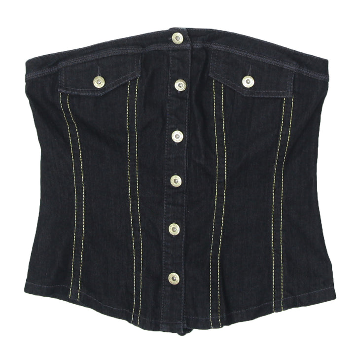 Ladies Foxy Jeans Strapless Lace Up Denim Corset