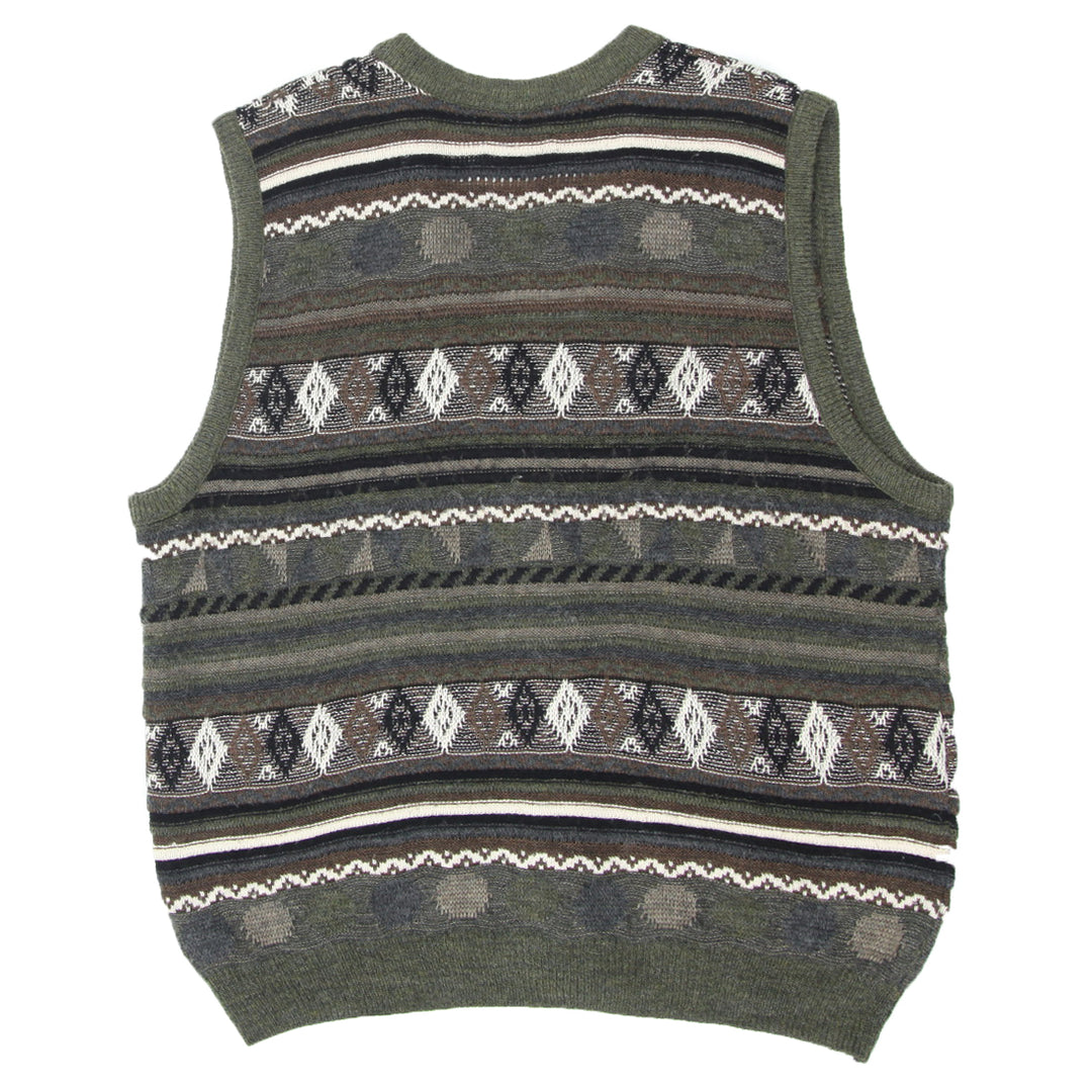 Mens Sleeveless Button Sweater Cardigan