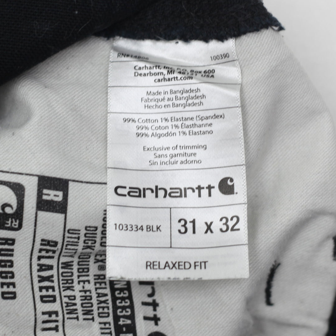 Mens Carhartt Relaxed Fit Double Knee Carpenter Pants Black