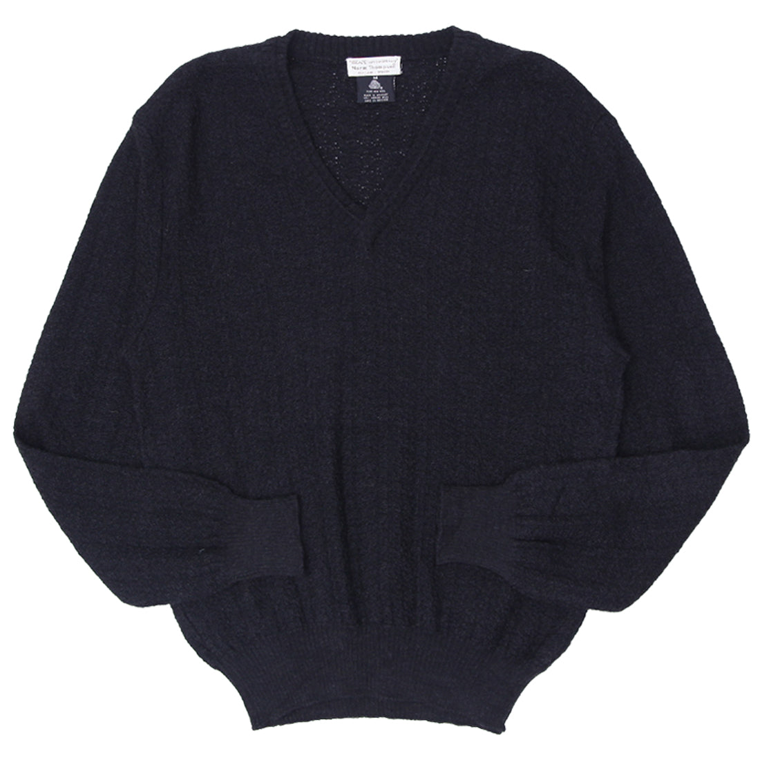 Vintage Norm Thompson 100 Merino Wool V Neck Sweater Black Men s Fashion Rerun Vintage