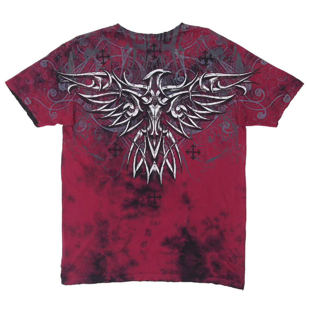 Y2K Mens Affliction All Over Print Graphic T-Shirt