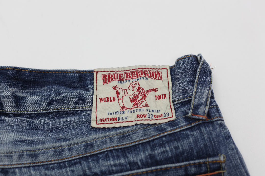 Mens Y2K True Religion Embroidered Bily Jeans