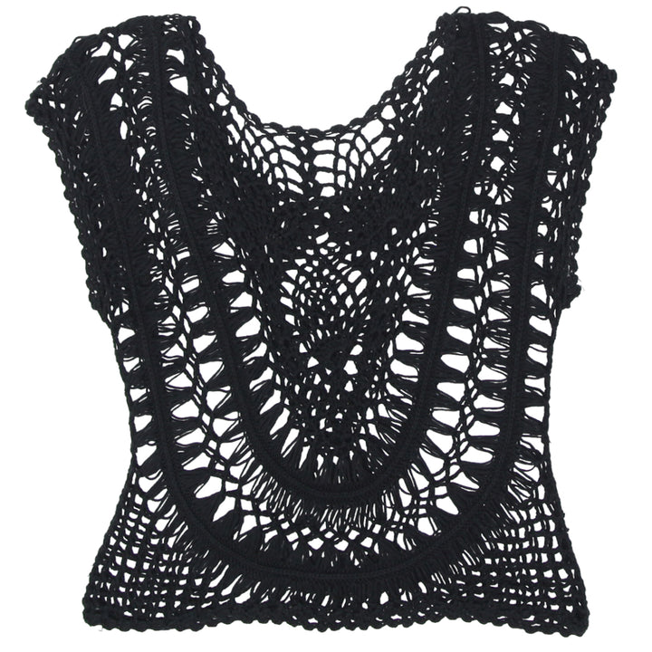 Ladies Black Crochet Cover Up