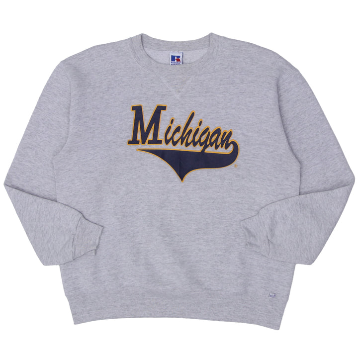 Vintage Russell Athletic Michigan University Sweatshirt Made in USA Gray L