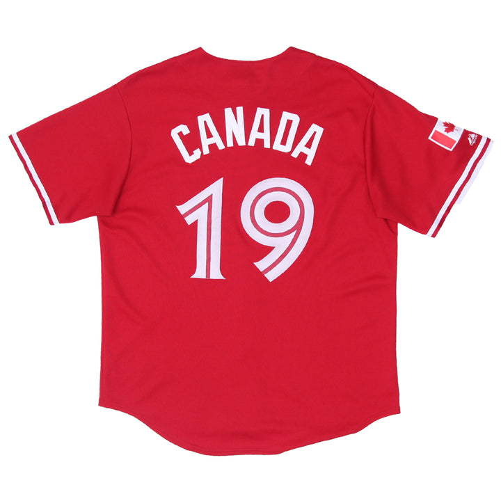 Mens Majestic Toronto Blue Jays Canada 19 Baseball Jersey