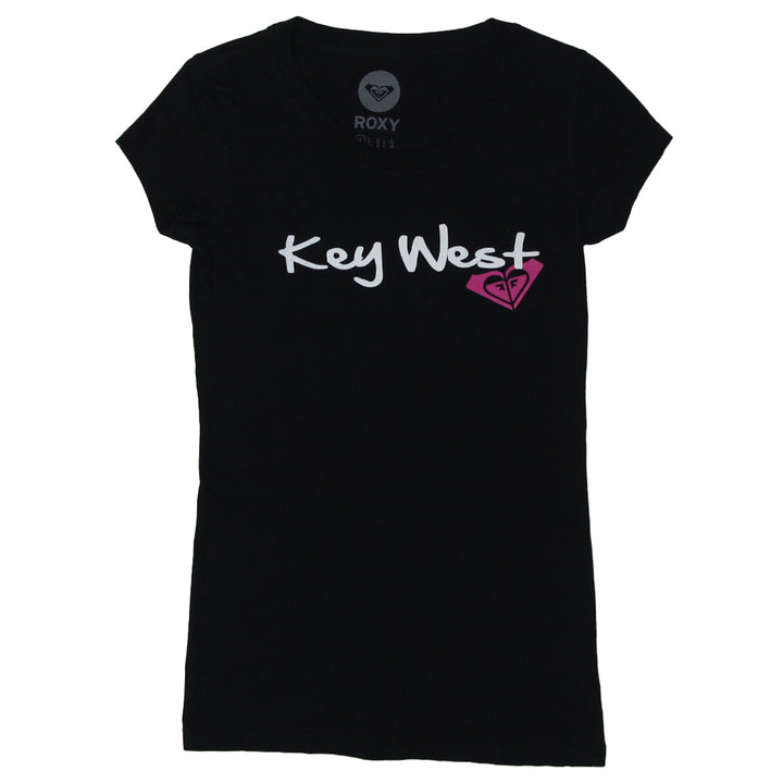 Ladies Roxy Black Printed T-Shirt