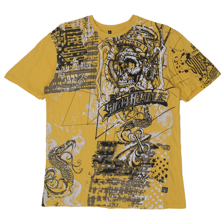 Mens Y2K Southpole Skull & Skeleton Print T-Shirt