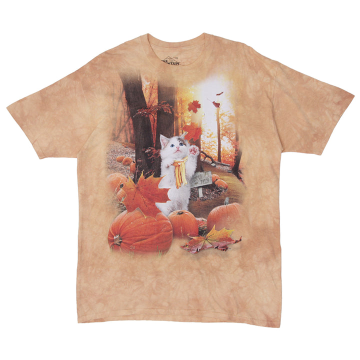 Mens The Mountain Kitten Pumpkin Tie Dye T-Shit