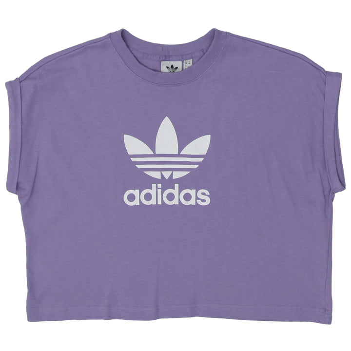 Ladies Adidas Logo Print Crop T-Shirt