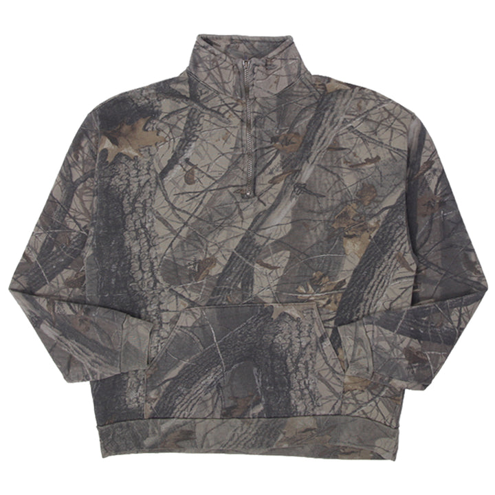 Mens Jerzees Outdoors Quarter Zip Forest Camo Sweatshirt