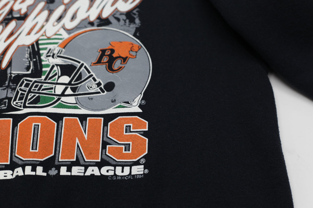 1994 Vintage Fruit of the Loom B.C. Lions Grey Cup Champions Sweatshirt