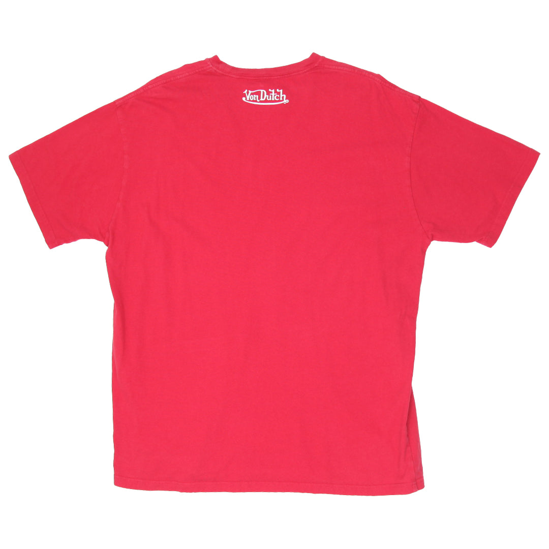 Mens Von Dutch Red Crewneck T-Shirt