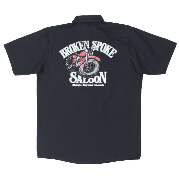 Mens Red Cap Broken Spoke Saloon Black Shirt