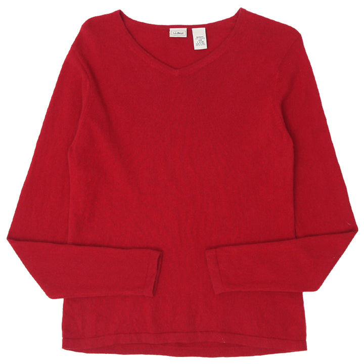 Ladies L.L.Bean V-Neck Cashmere Red Sweater