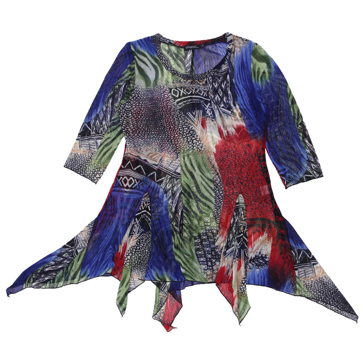 Y2K Mesh Multi Color Tunic Top