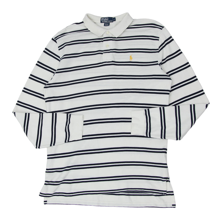 Mens Polo by Ralph Lauren Striped Long Sleeve Polo T-Shirt