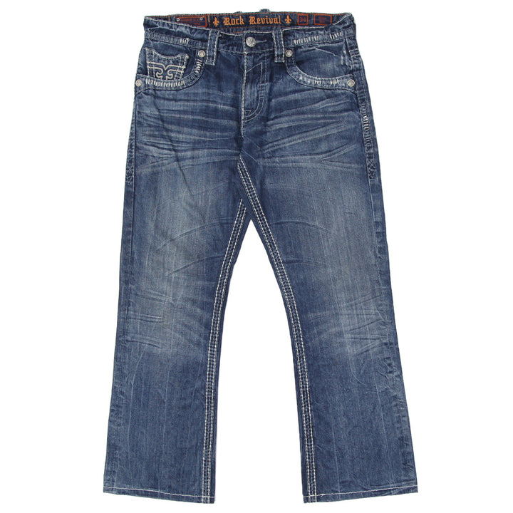 Mens Y2K Rock Revival Straight Jeans