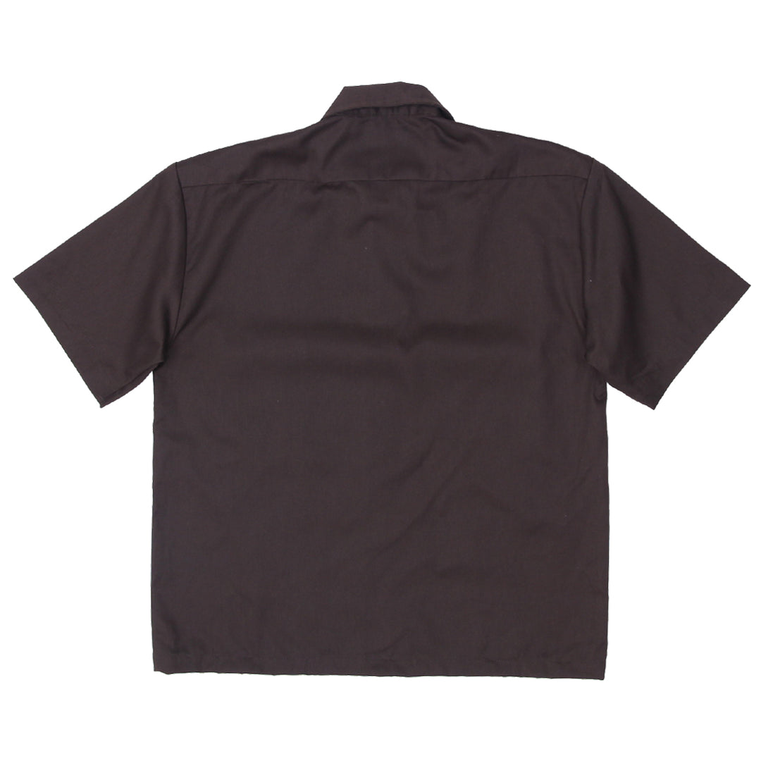 Mens Dickies Customized UPS Crop Work Shirt Brown