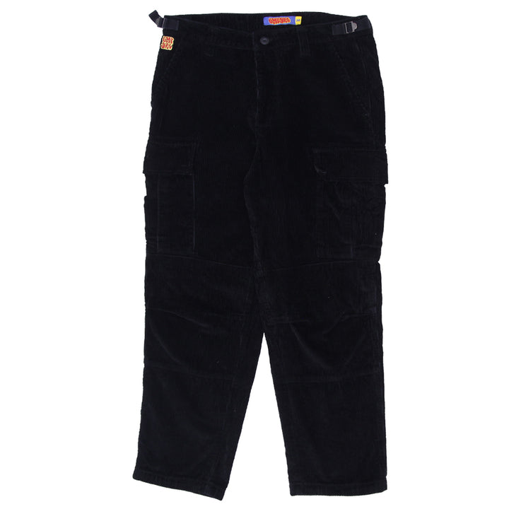 Mens Empyre Black Corduroy Cargo Pants