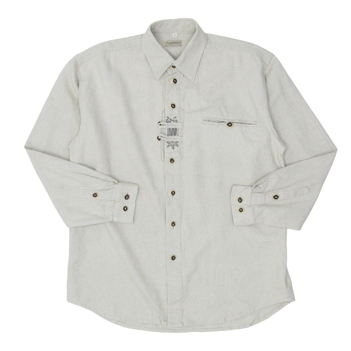 Mens Landhaus Embroidered Long Sleeve Linen Shirt