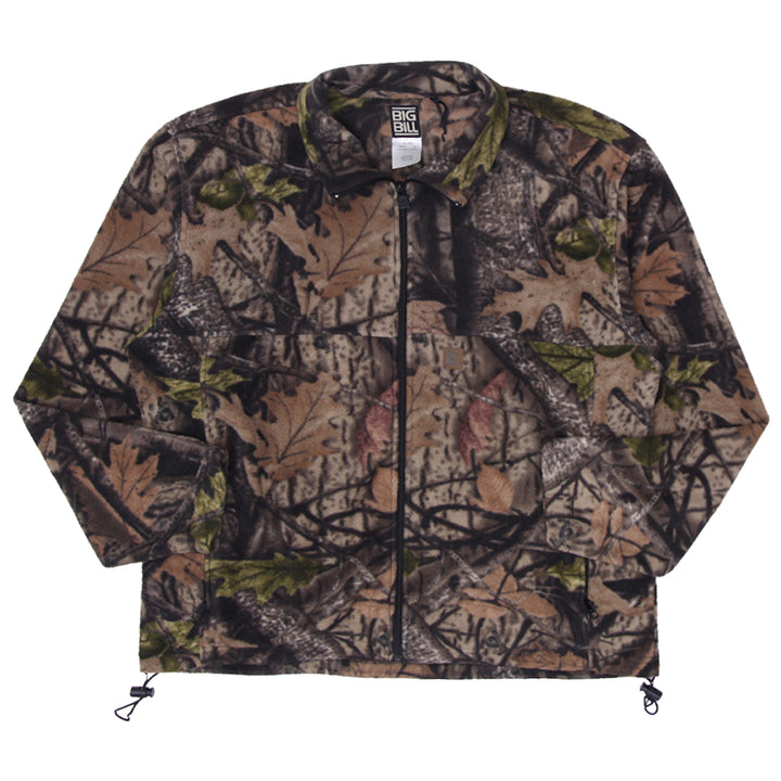 Mens Big Bill Full Zip Forest Camo Fleece Jacket