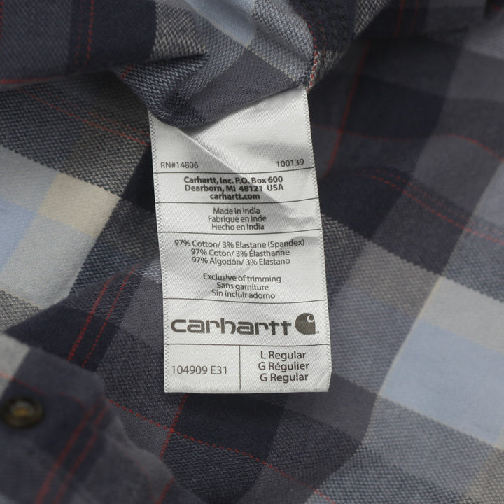 Mens Carhartt Relaxed Fit Plaid Long Sleeve Workwear Shirt